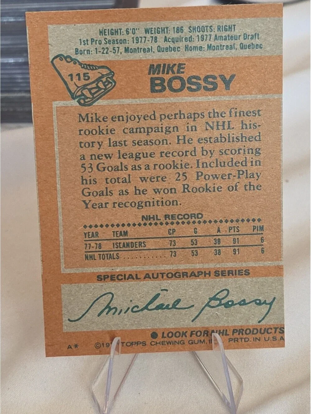 1978-79 Topps Mike Bossy Rookie #115 New York Islanders RC Sharp Corners